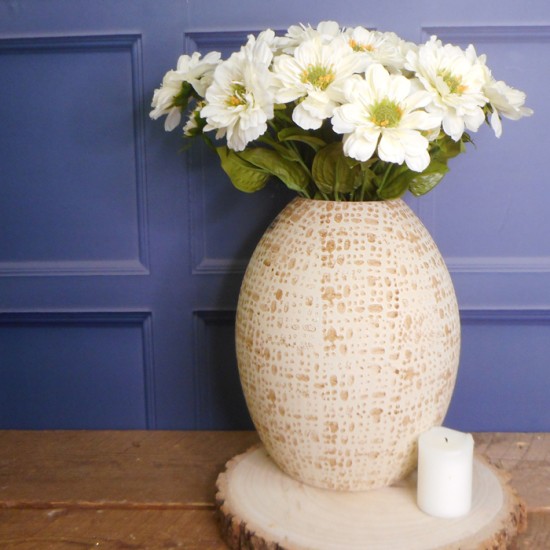 Zinnia and Bud Cream 43.5cm Artificial Flowers